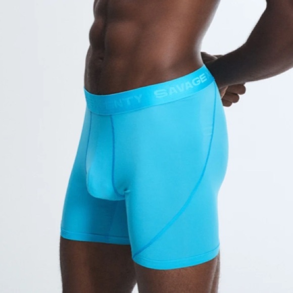 NWT Savage X Fenty SHADOW FIT BOXER BRIEFS Blue Tease XS - Picture 4 of 6